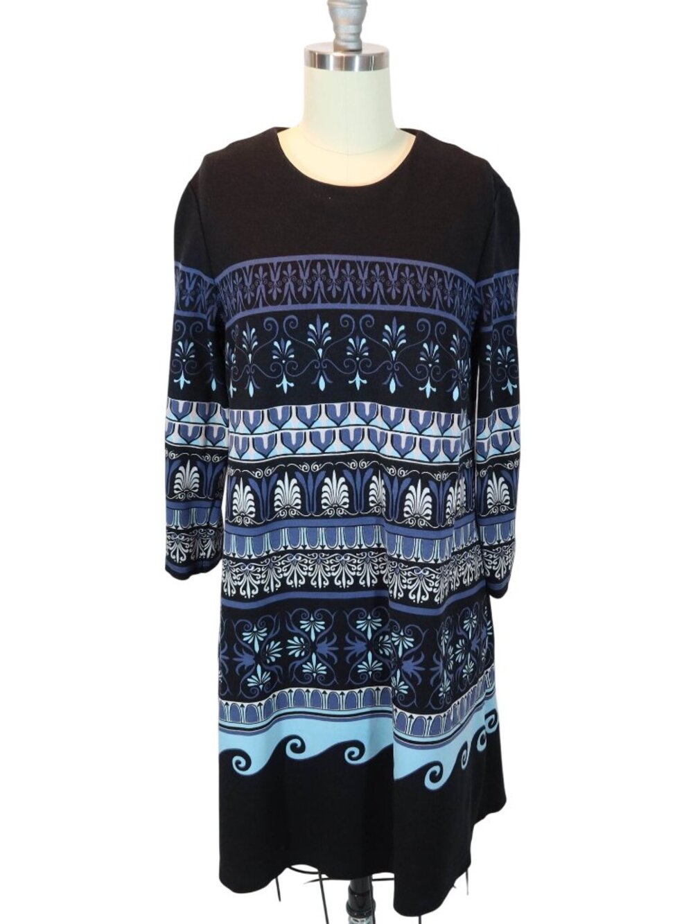 J MCLAUGHLIN Kinsley Fair Isle Ponte Knit Shift Dress Size S Preppy Pockets